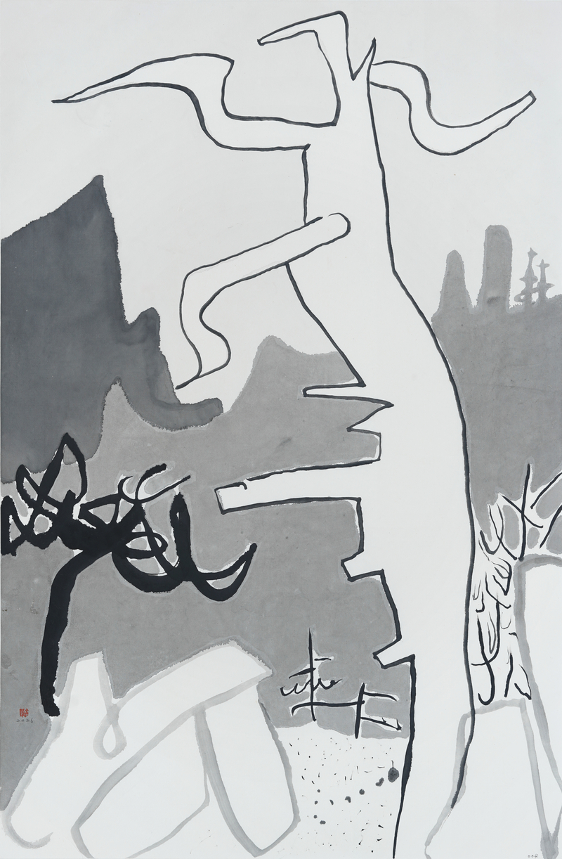 장병언, structure landscape 004, ink_on_paper, painting, 2026